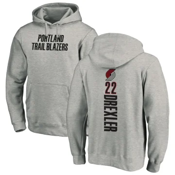Clyde Drexler Men's Portland Trail Blazers Branded Ash Backer Pullover Hoodie