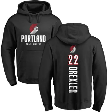 Clyde Drexler Men's Portland Trail Blazers Branded Backer Pullover Hoodie Black