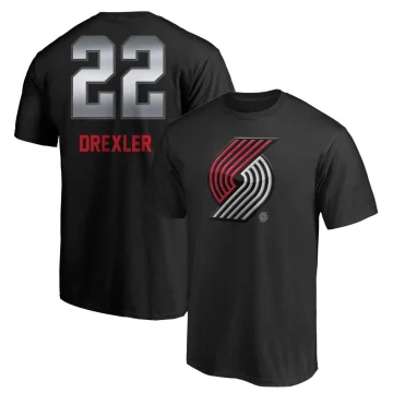 Clyde Drexler Men's Portland Trail Blazers Branded Midnight Mascot T-Shirt Black