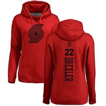 Clyde Drexler Women's Portland Trail Blazers Branded One Color Backer Pullover Hoodie Red