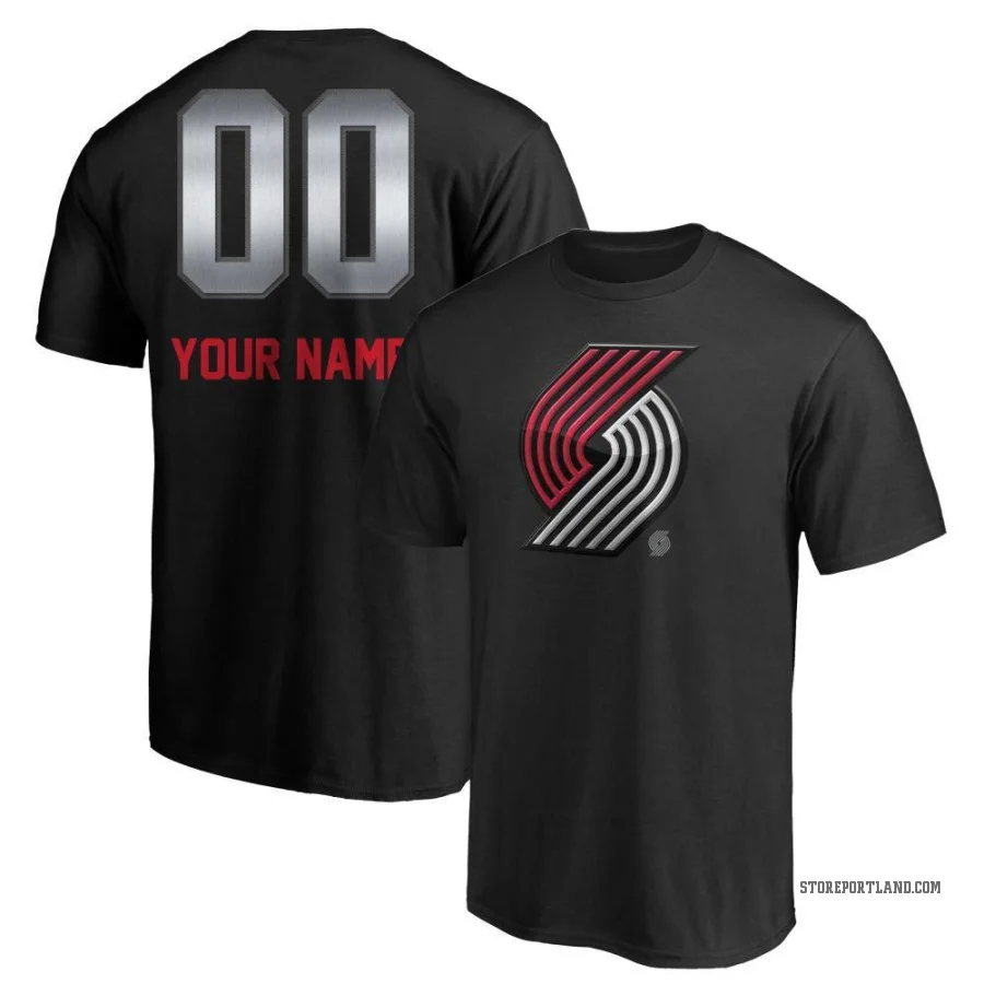 Custom Men's Portland Trail Blazers Branded Midnight Mascot T-Shirt Black
