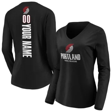 Custom Women's Portland Trail Blazers Branded Backer Long Sleeve T-Shirt Black