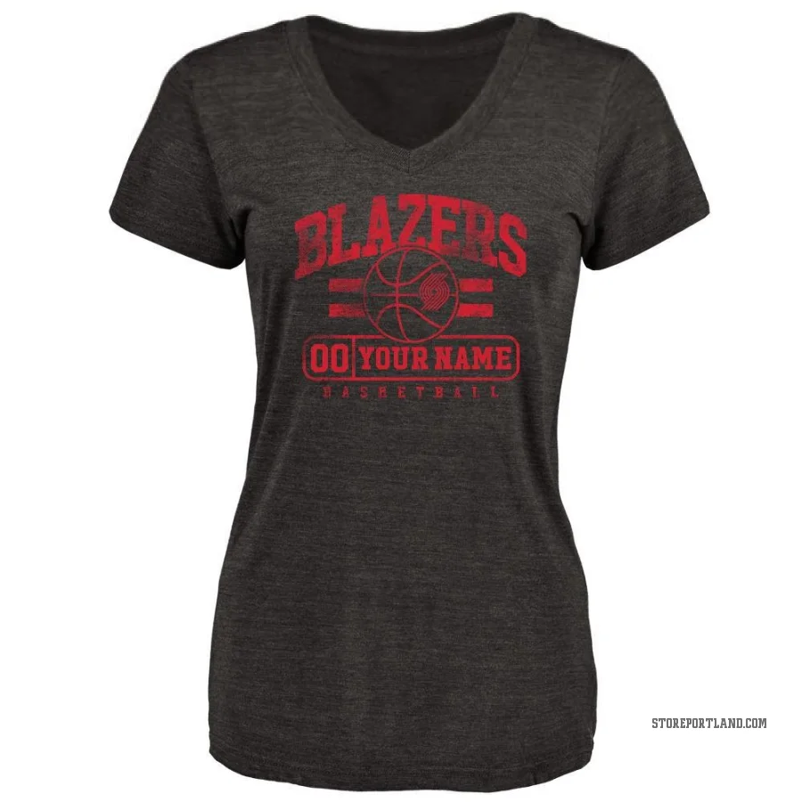 Custom Women's Portland Trail Blazers Branded Baseline T-Shirt Black