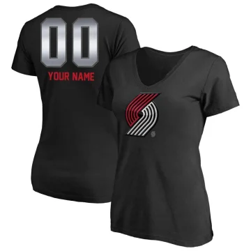 Custom Women's Portland Trail Blazers Branded Midnight Mascot T-Shirt Black