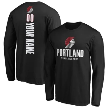Custom Youth Portland Trail Blazers Branded Backer Long Sleeve T-Shirt Black