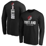 Damian Lillard Men's Portland Trail Blazers Backer Long Sleeve T-Shirt Black