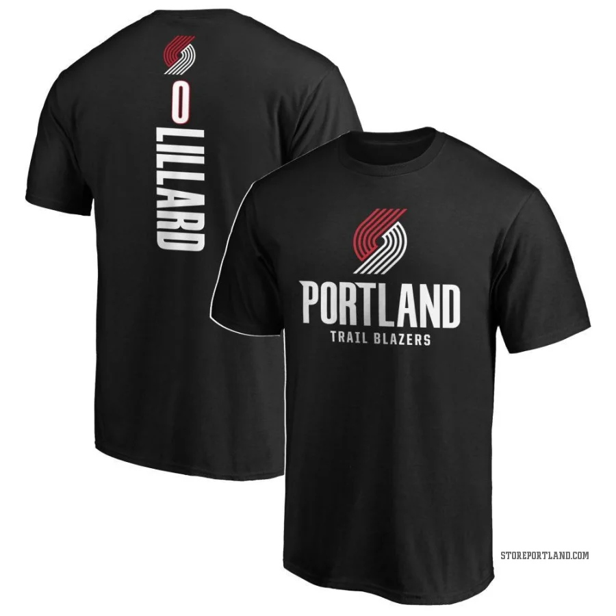 Damian Lillard Men's Portland Trail Blazers Backer T-Shirt Black