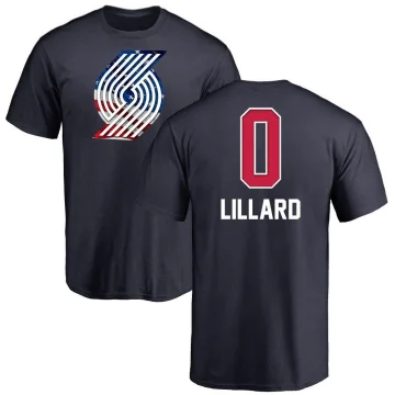 Damian Lillard Men's Portland Trail Blazers Name and Number Banner Wave T-Shirt Navy