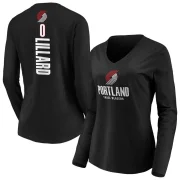 Damian Lillard Women's Portland Trail Blazers Backer Long Sleeve T-Shirt Black